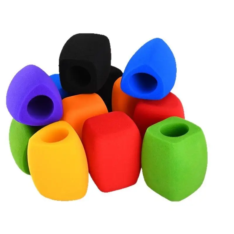 ∘Triangular Flocked Sponge Mic Windshield Professional Sound Insulation for Film Shooting TV Show Recording