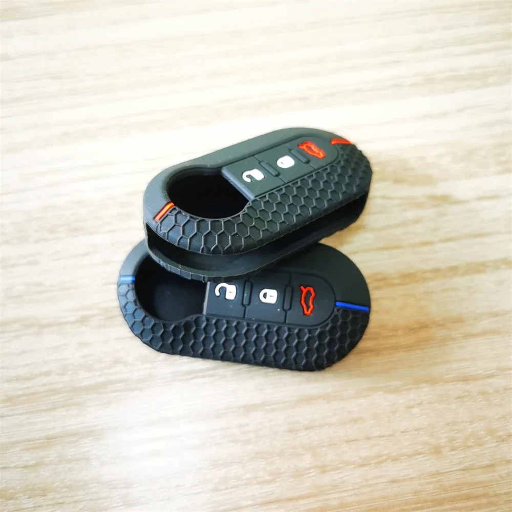Silicone Car Flip Key Case Cover For Fiat Ducato 500 500L Panda Grande Punto Lancia Musa Auto Shell Fob Keychain Accessories image 3