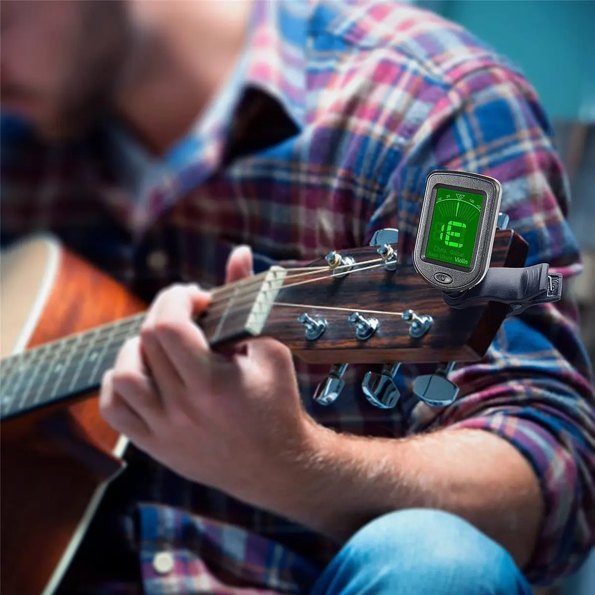 Guitar Tuner For All Instruments Clip on Electronic Tuner for Guitar Bass Ukulele Violin Mandolin Banjo