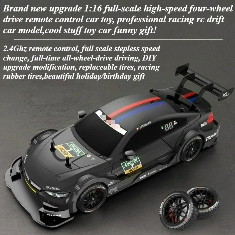 Cool Stuff  Toy Car Funny Gift-35km/h High-speed 4WD Rc Cars,Remote Control Car Model,1:16 Full Scale Rc Drift Car,Toys for Kids