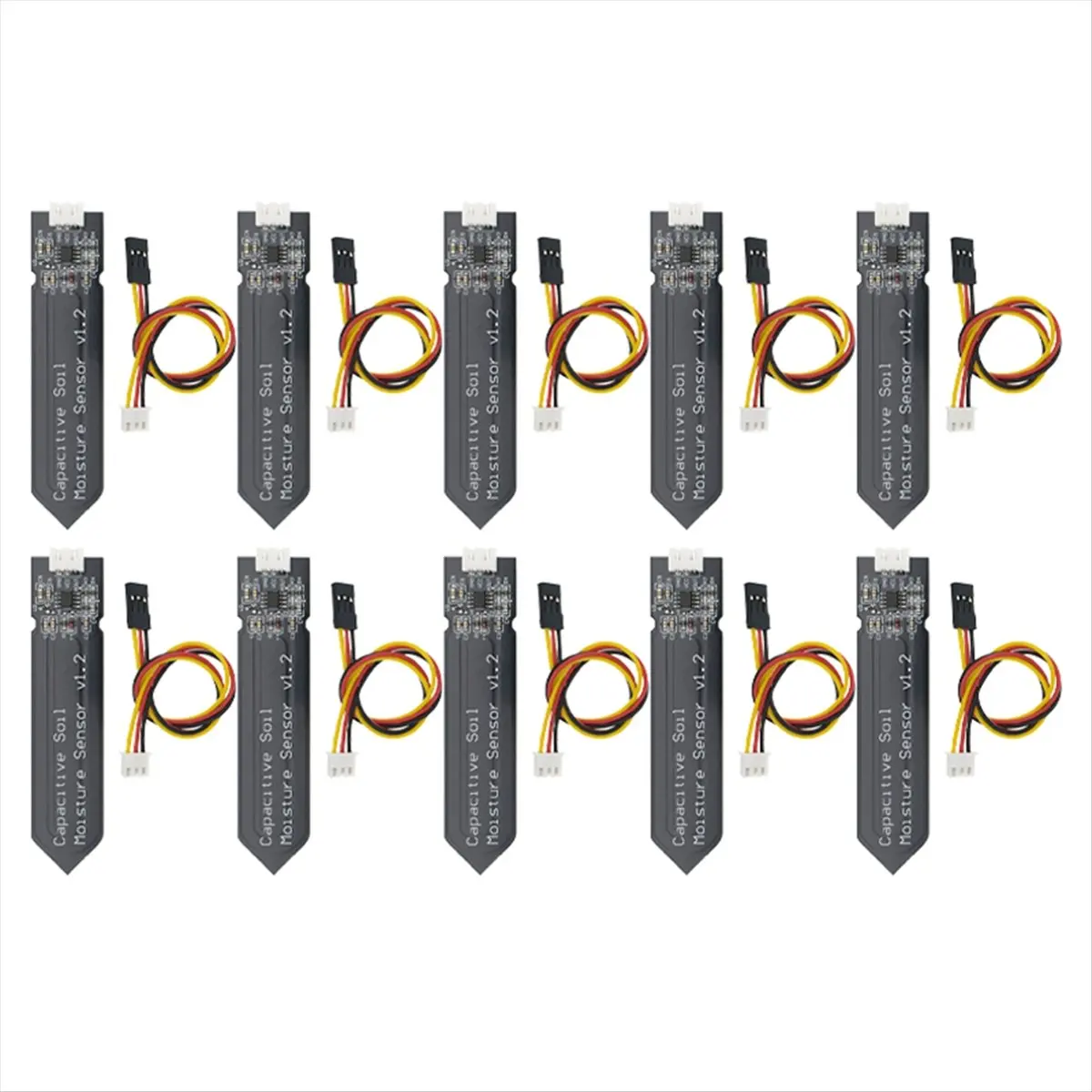 SWXF 10PCS Capacitive Soil Moisture Sensor Module 3.3-5.5V for Moisture Detection Garden Watering