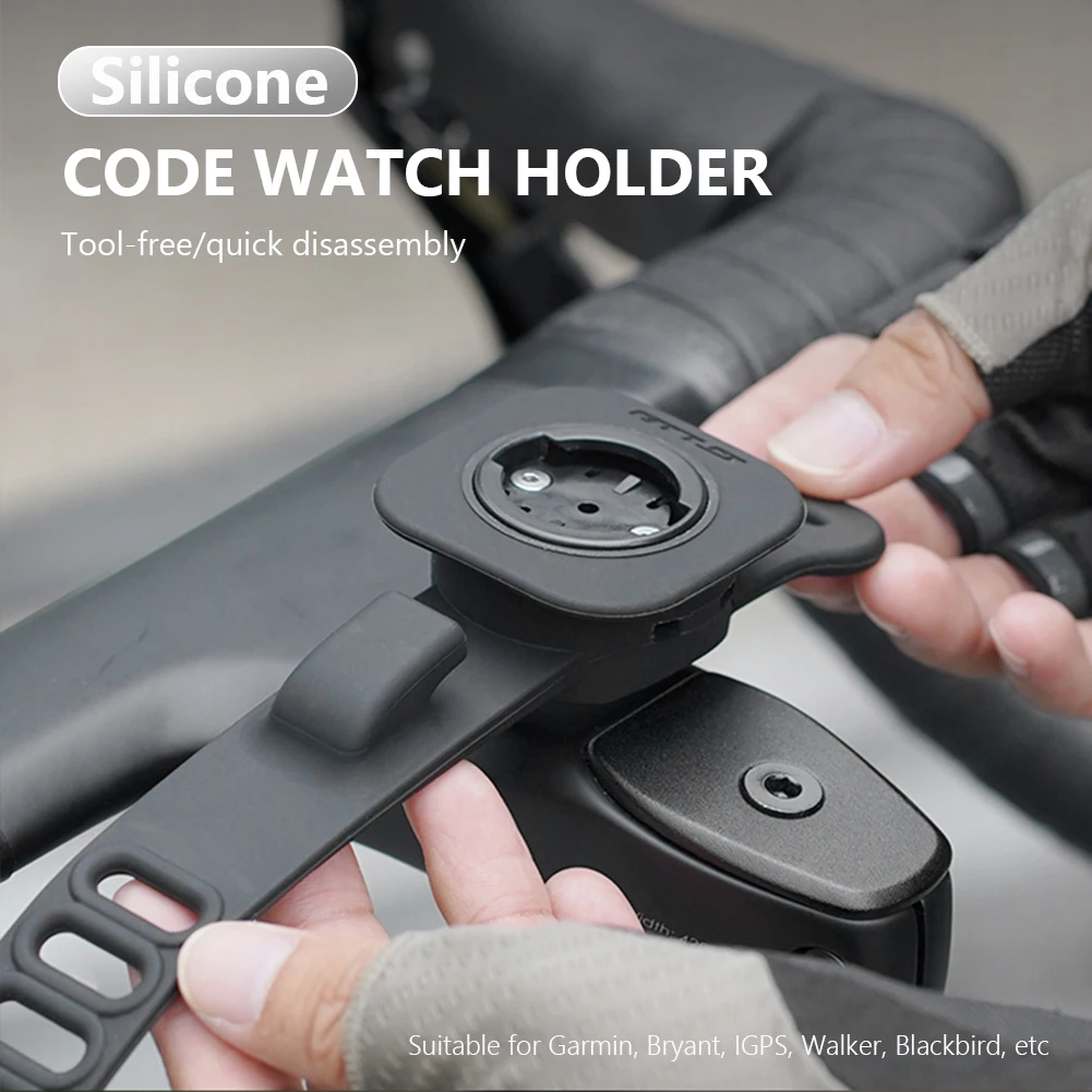 Base antiscivolo Staffa per computer da bicicletta in silicone Supporto per misuratore di codice Staffa di estensione MTB per bici da strada per Garmin Bryton WAHOO XOSS