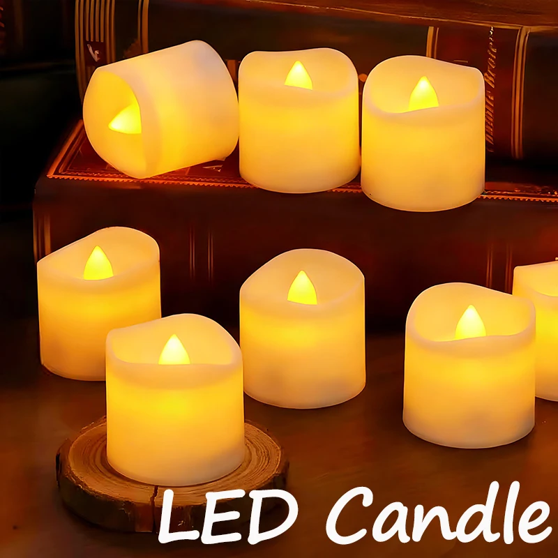 Flameless LED Tea Lights Candles,4/6 Pack Battery Operated,Warm White Electric Fake Candles for Wedding Centerpiece,Home Table
