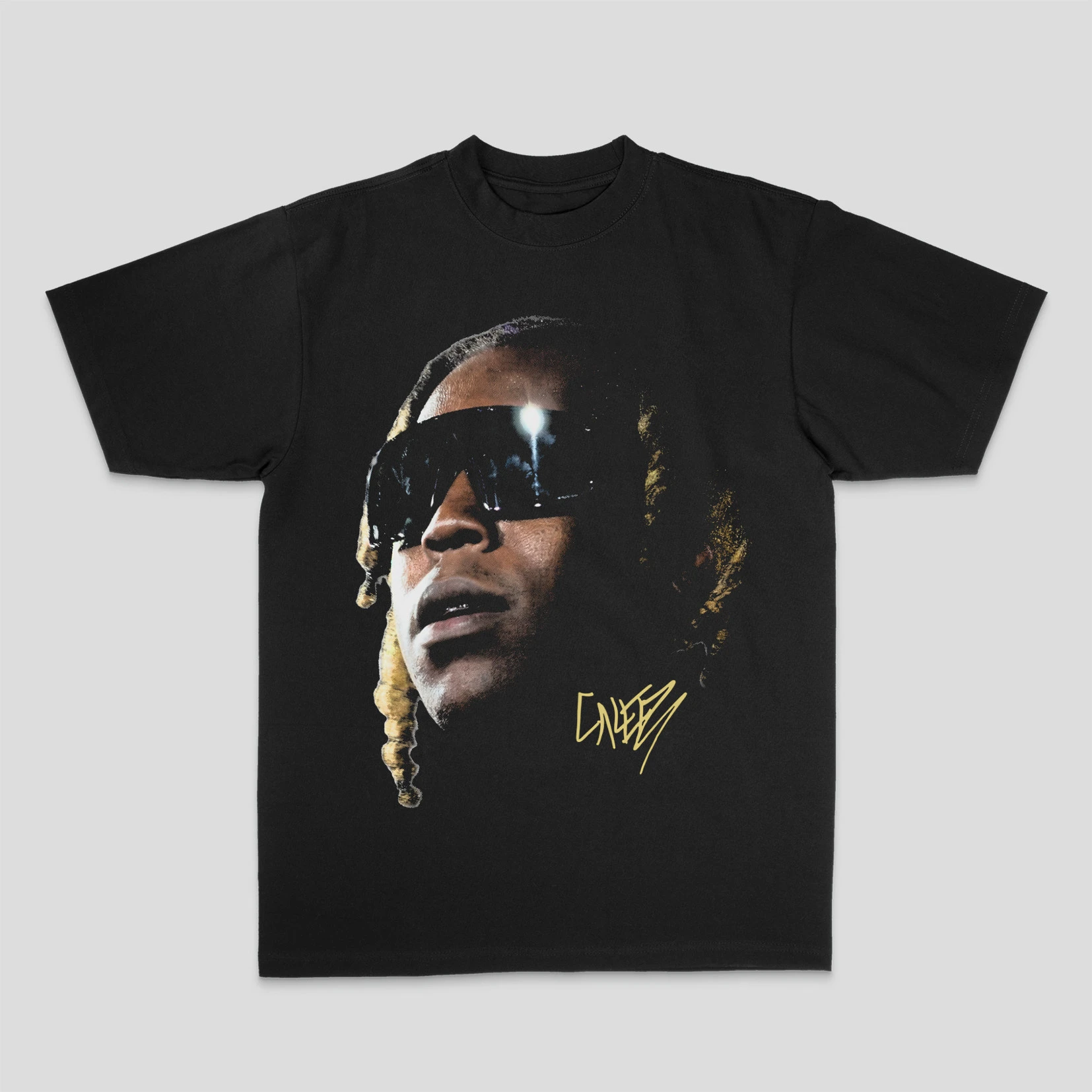Y2k Hip-hop Artist Character Image American Retro Short-sleeved Vibe Printed Cotton T-shirt Both of Men and Women