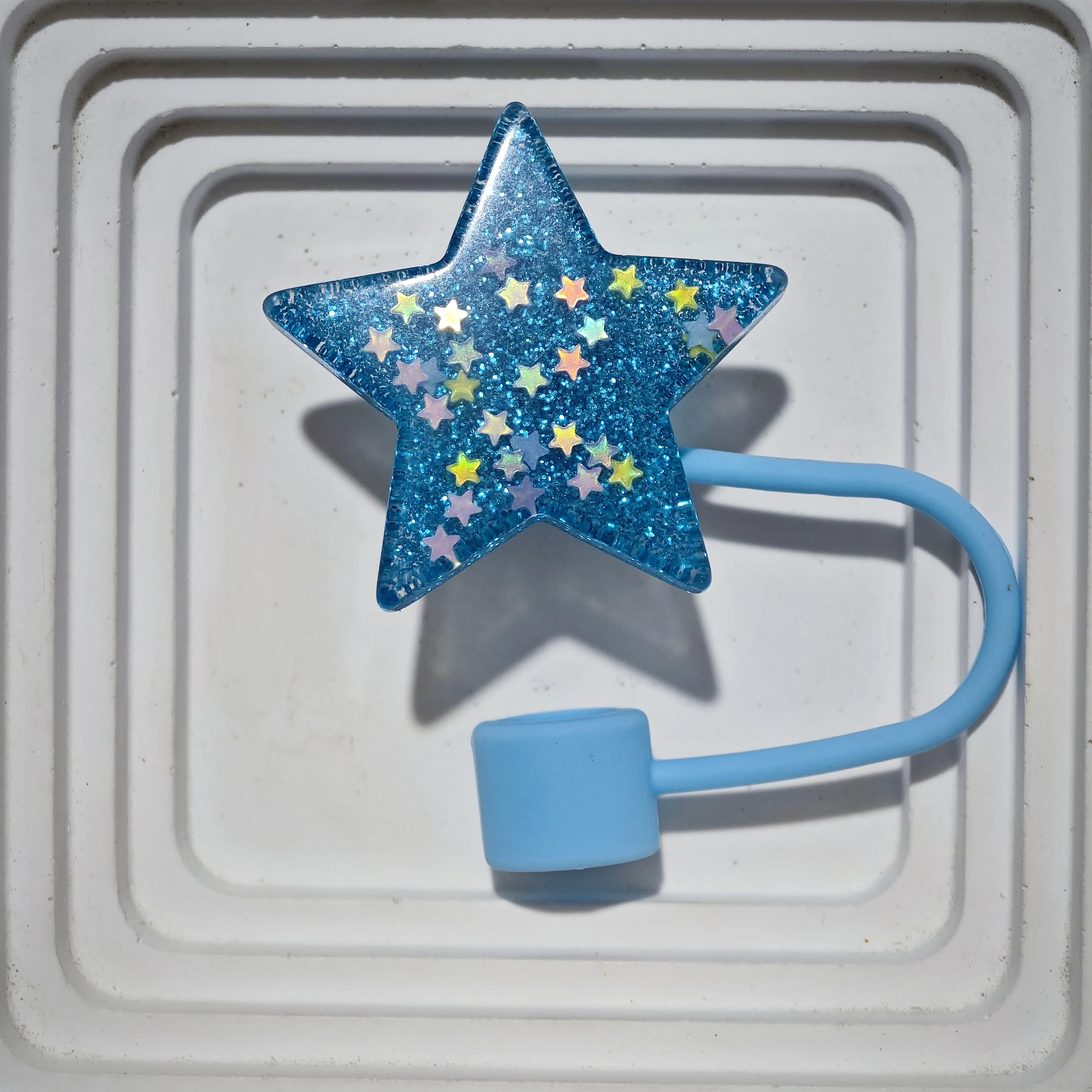 Shiny Five-Pointed Star Straw Stopper Cap - Protective Cover for Straws