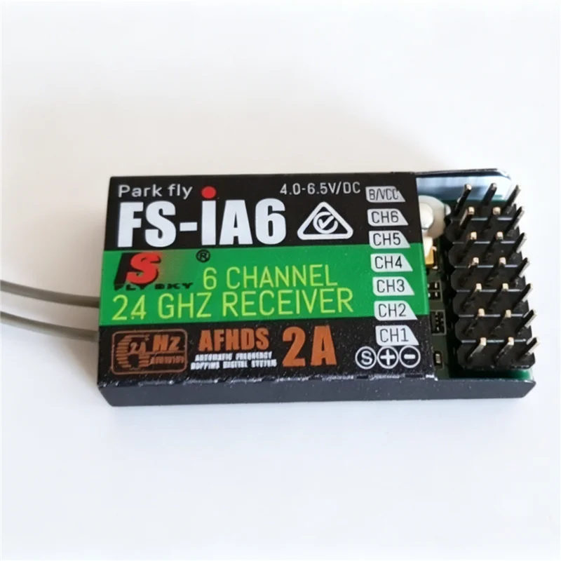 Compact Flysky FS-IA6 RX 2.4-2.48GHz, Second-Gen Auto FM Digital System, Perfect for Fixed Wing & Helicopter Model