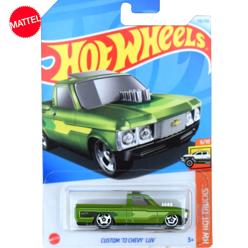 Carro de brinquedo personalizado Mattel-Diecast para meninos, Hot Wheels, C4982, Chevrolet, modelo do veículo Luv, 1:64, presente de aniversário,