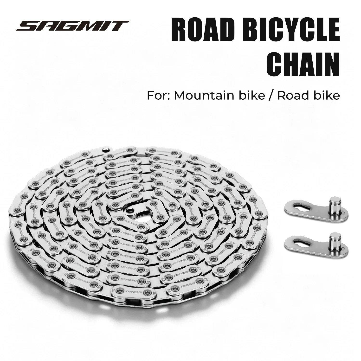 AliExpress NONE SAGMIT Bicycle Chain 8 9 10 11 12 Speed High Carbon Steel Chrome Plated 116L MTB Road Bike Replacement Chain with Master Link