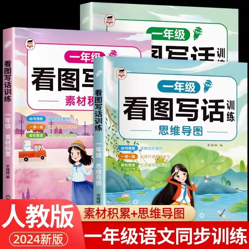 First Grade Elementary School Picture Writing Training, Mind Mapping Writing Skills, and Essay Writing