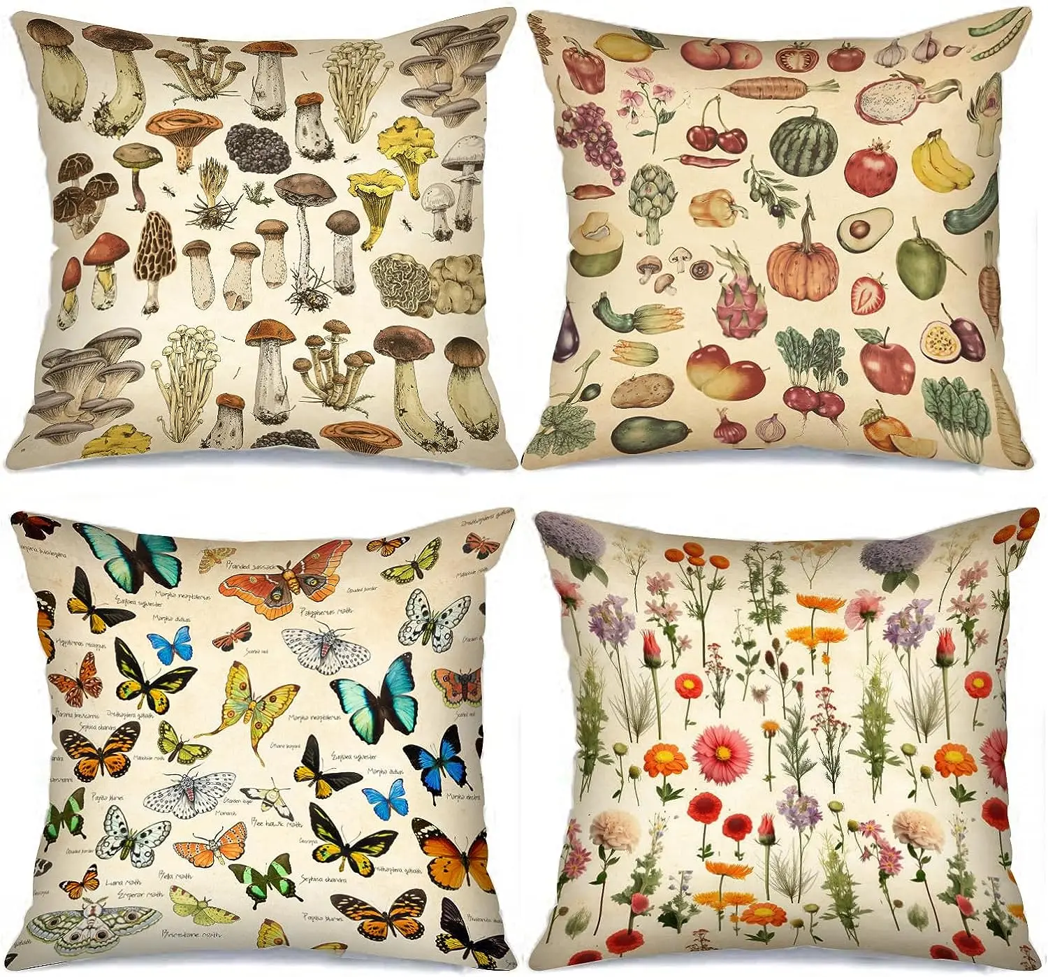 Nordic Butterfly Pillowcase Vegetable Fruit Throw Pillowcase Pillow Sofa Home Office Cushion Cover Bohemian Style