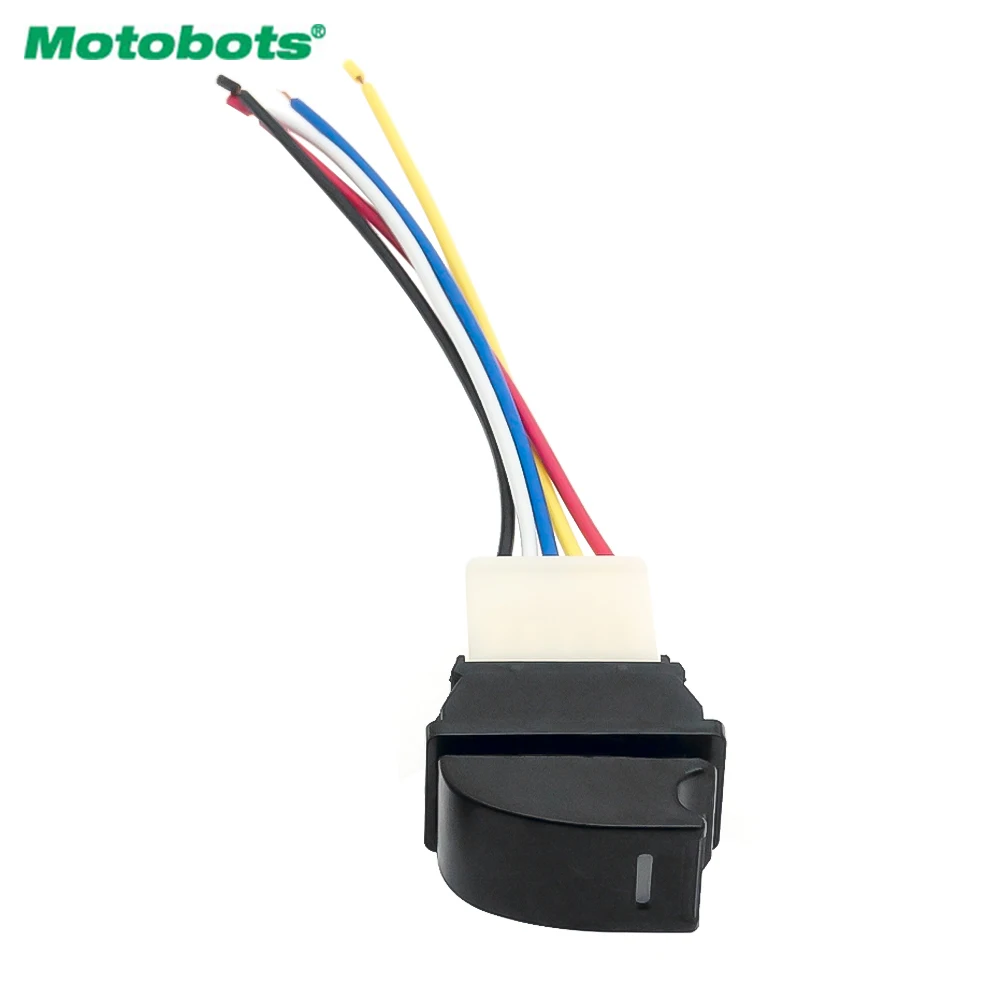 MOTOBOTS Universal 5Pins 12V/24V 20A Car Power Window Switch with Blue Illumination Indicator Wiring Cable