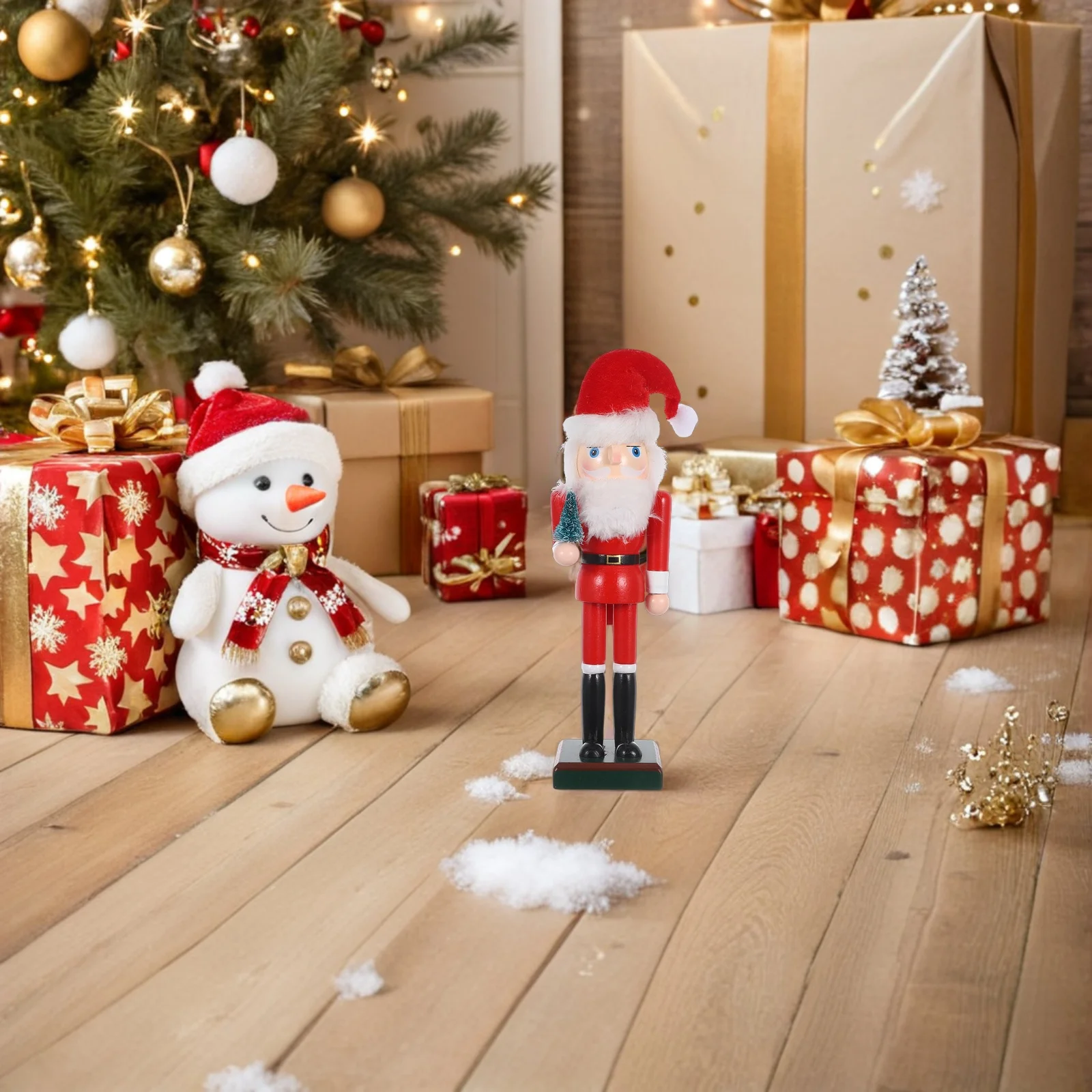 

1pcs 25Cm Tall Christmas Nutcracker Wooden Handcrafted Soldier For Mantel Tabletop Fireplace Holiday Decor Xmas Decoration