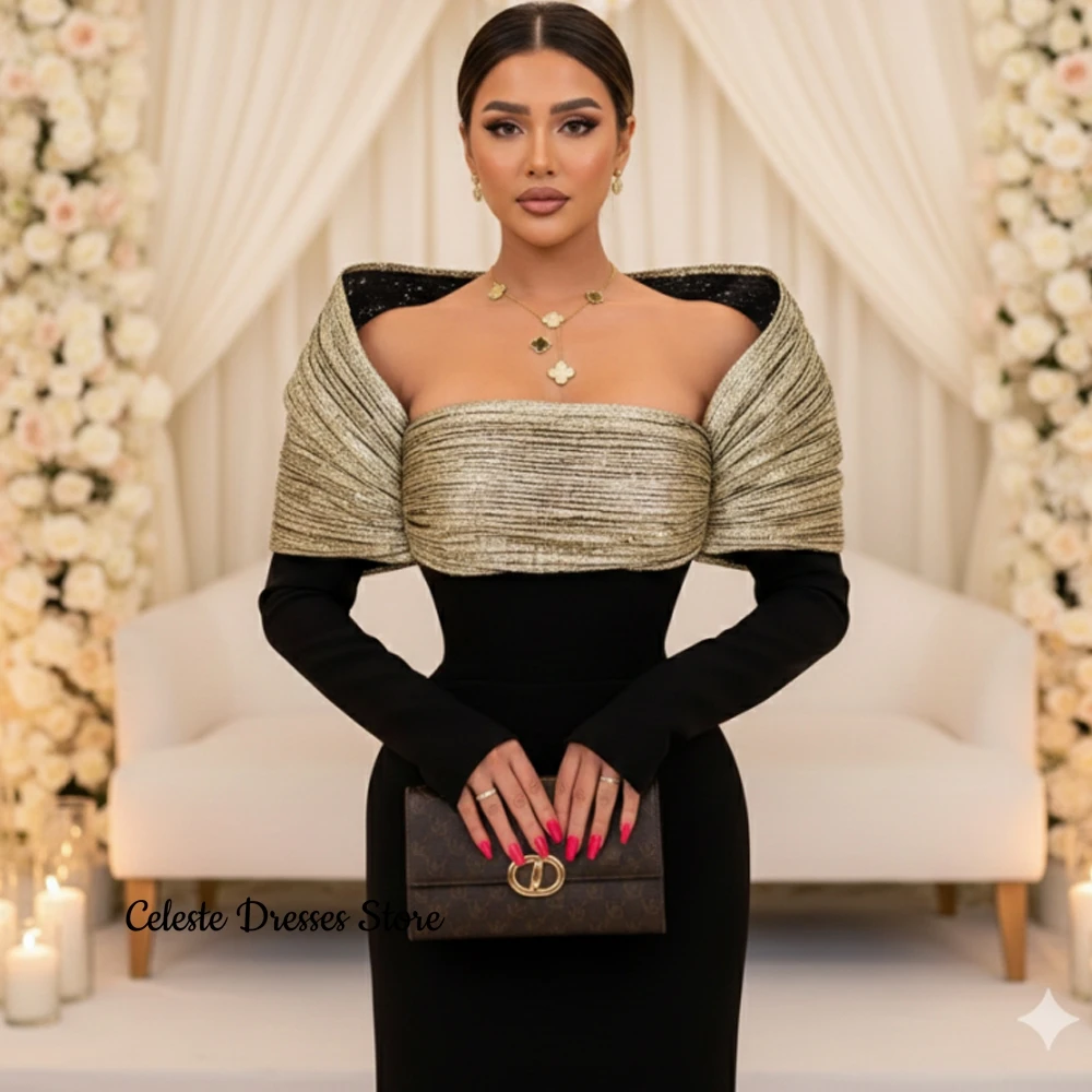 Customized Mermaid Evening Dresses Exquisite Long Sleeves Off the Shoulder Homecoming Dresses Luxury Special Occasion Gowns image 5