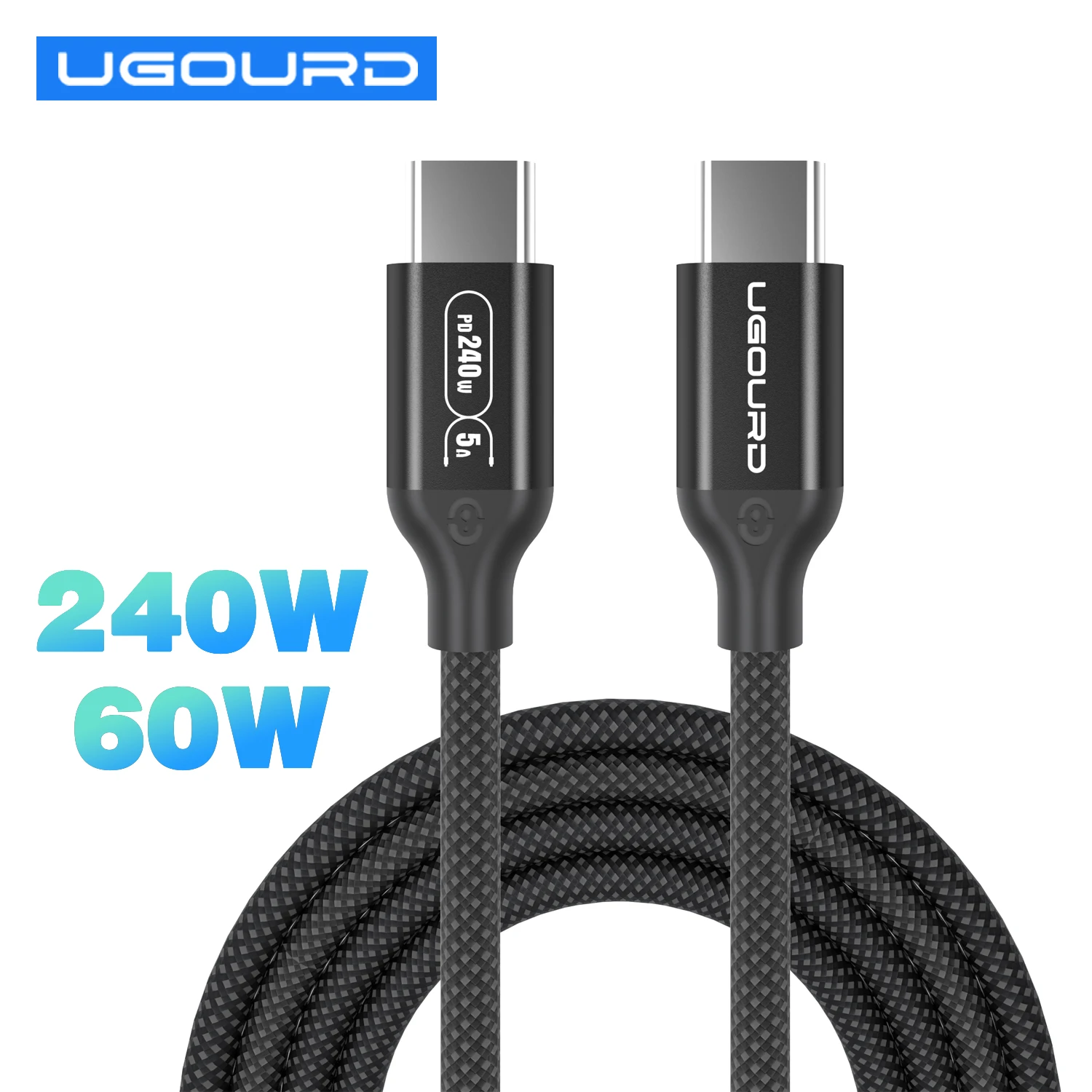 UGOURD Type C 240W Super Fast Charge Cable USB C PD 60W Quick Charging Power cord for iPhone15 Plus Pro SAMSUNG Huawei Xiaomi