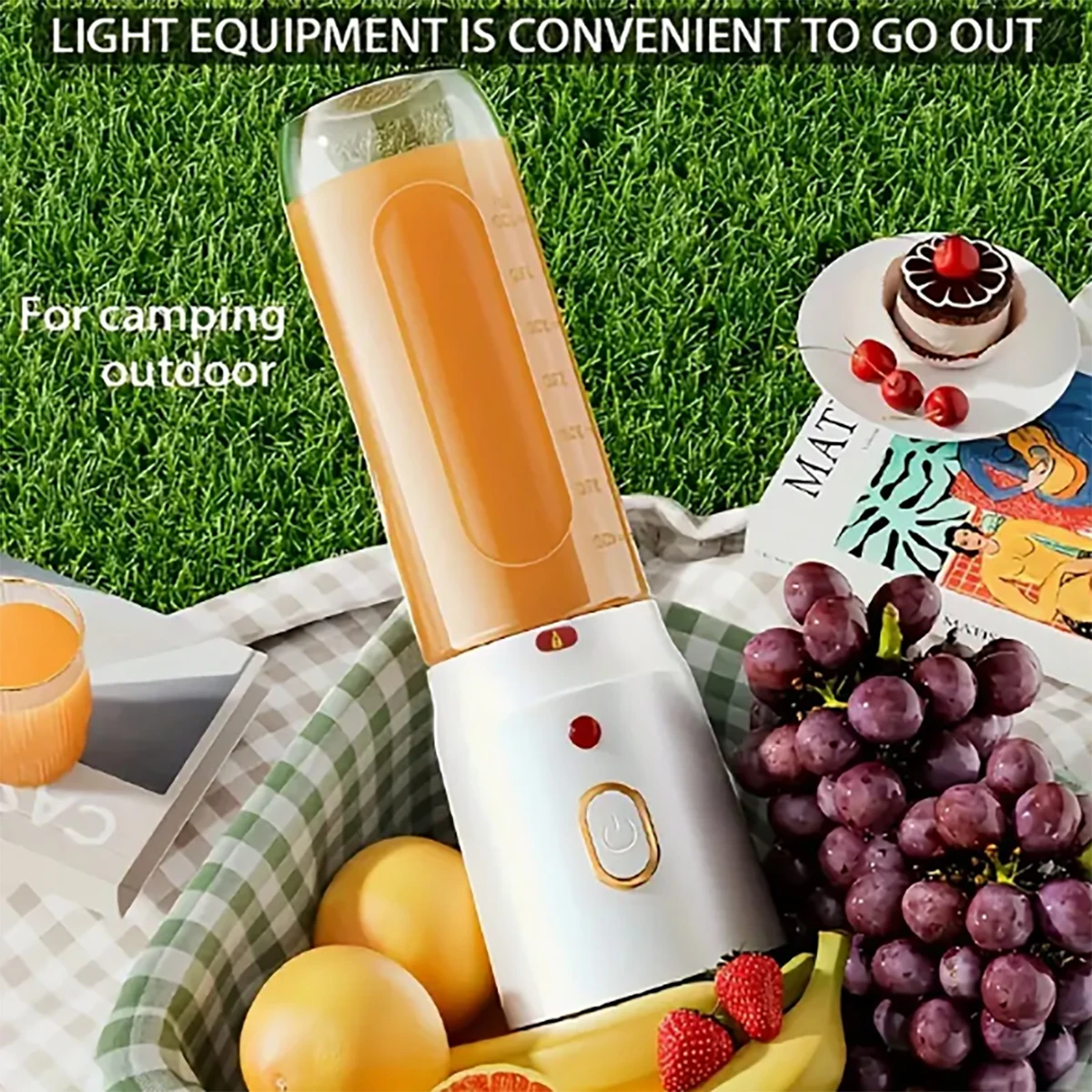 

USB Rechargeable Mini Blender, Small Juicer Double Cup, Plastic Body,Multifunctional Juicer with 2 Cups and Sports Cup Lid