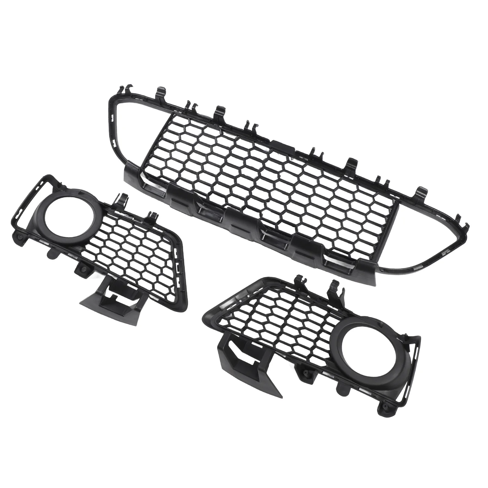 

Front Bumper Center Lower Mesh Grille Set 51118068124 Side Fog Light Grilles
