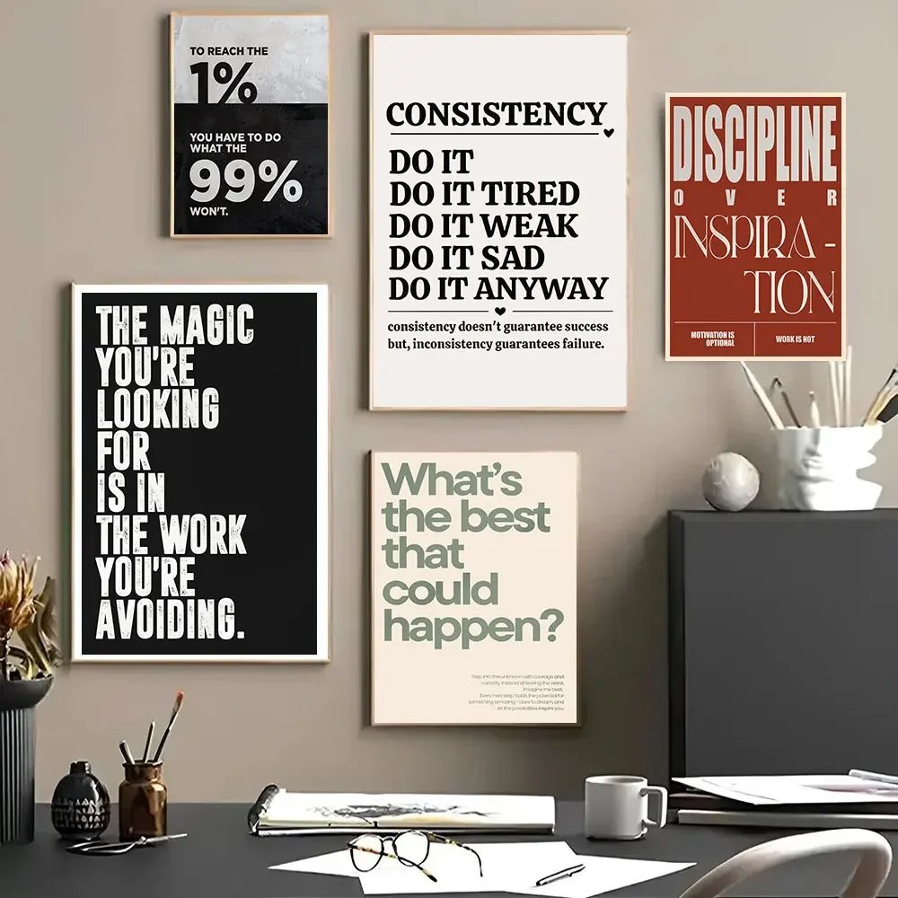 Motivational Quotes Canvas Print Poster Modern Minimalist Inspirational Discipline Art Prints Bedroom Wall Art Home Decor Poster
