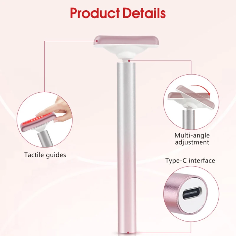 EMS Oogmassage-instrument Microstroom Verwarming Trillingen Nek Anti-aging Rimpel Gezichtslift Massage-instrument Gezichtsbehandeling