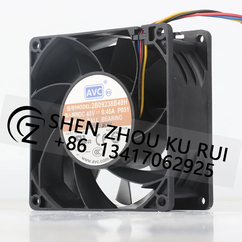 9CM New AVC 48V 0.45A AC EC 9038 Four-wire PWM Speed regulation High air volume 2B09238B48H Cooling fan