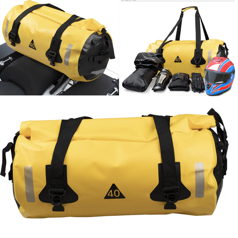 

Universal Motorcycle Waterproof Tail Bags 40/60/80L Helmet Durable Rear Moto Seat Bag High Capacity Riding Motocross Outdoor Bag
