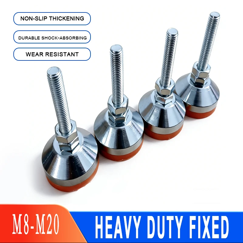 1PCS Adjustable Leveling Feet M8 M10 M12 M14-M20 Thread-Anti-Slip Machine Support Cup for Furniture/Equipment Vibration Damping