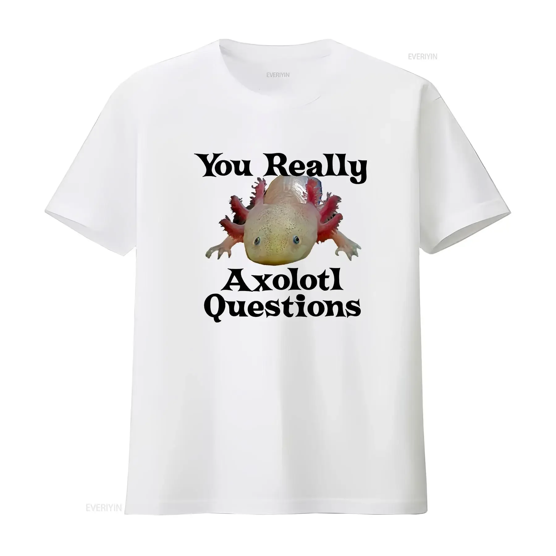 Axolotl T Shirt Pet Mexican Salamander Walking Fish Lizard vintage Washed Breathable fashion designer clothes graphic