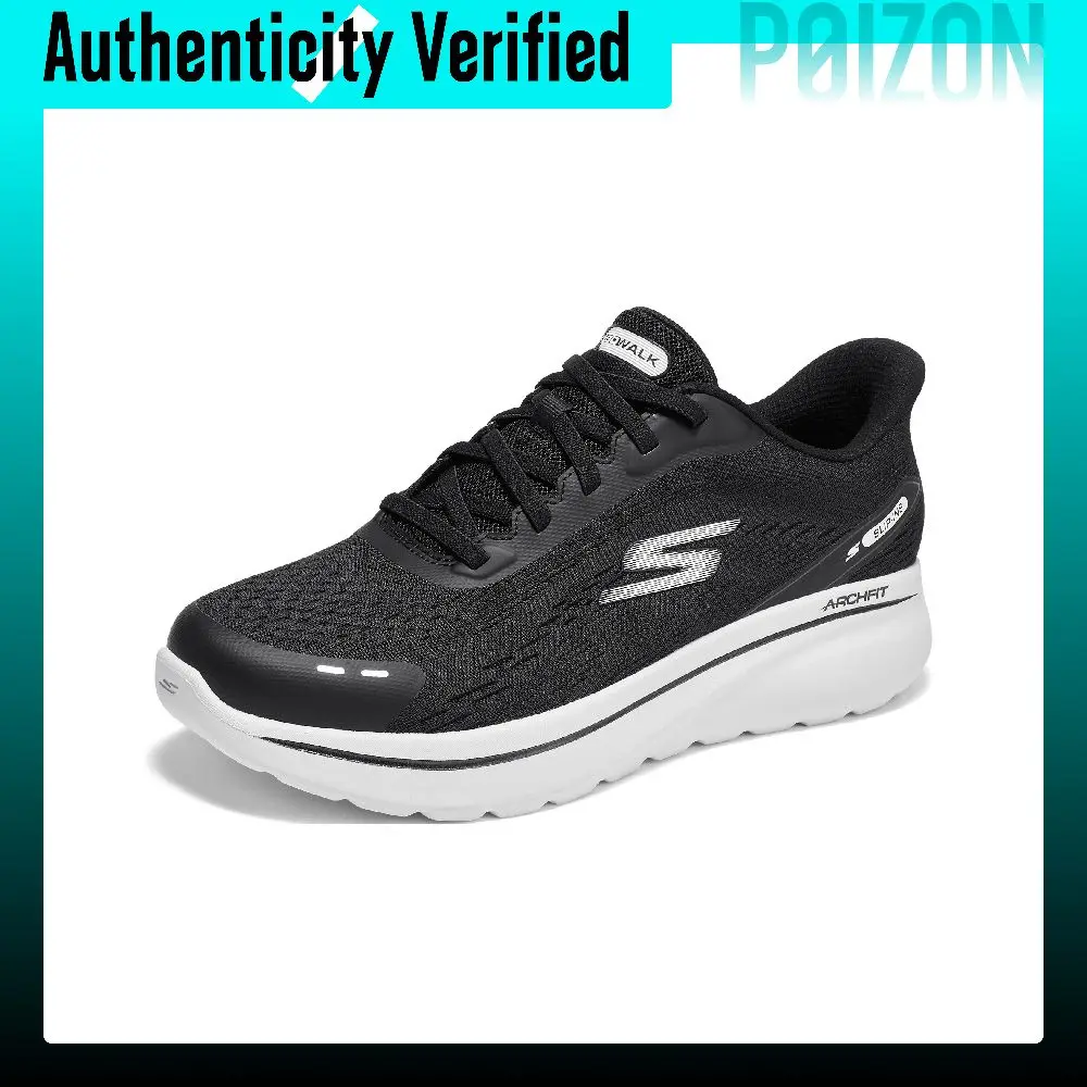 Skechers MEN'S GO WALK Low top Casual Shoes Men's Black White 217075-BKW view 4