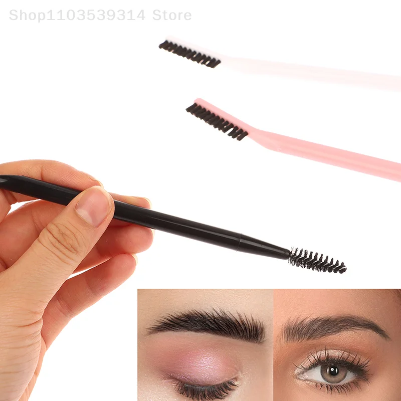 Double Headed Sobrancelha Escova, Pente de cílios, Eyelash Shaper, Eye Brow, Grooming Brows, Reutilizável Maquiagem Tool, 1Pc