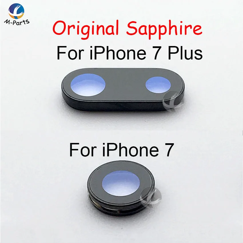 5pc / Lot 100% Original New Sapphire For iPhone 7 7P Plus Back Camera Cover Lens Crystal Protector Glass Lens + Frame