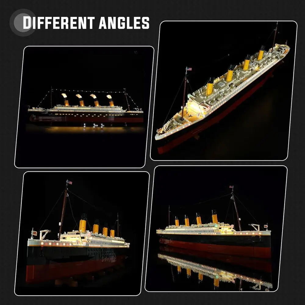 Kit luce LED regolabile con luminosità migliorata per Lego Titanic 10294 - Nessun modello incluso