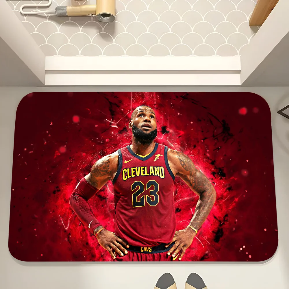 1pc World Famous NBA Player L-LeBron James Anti-Slip Kitchen Bedroom Handmade Tufted Rug Carpet Living Room Entrance Rug