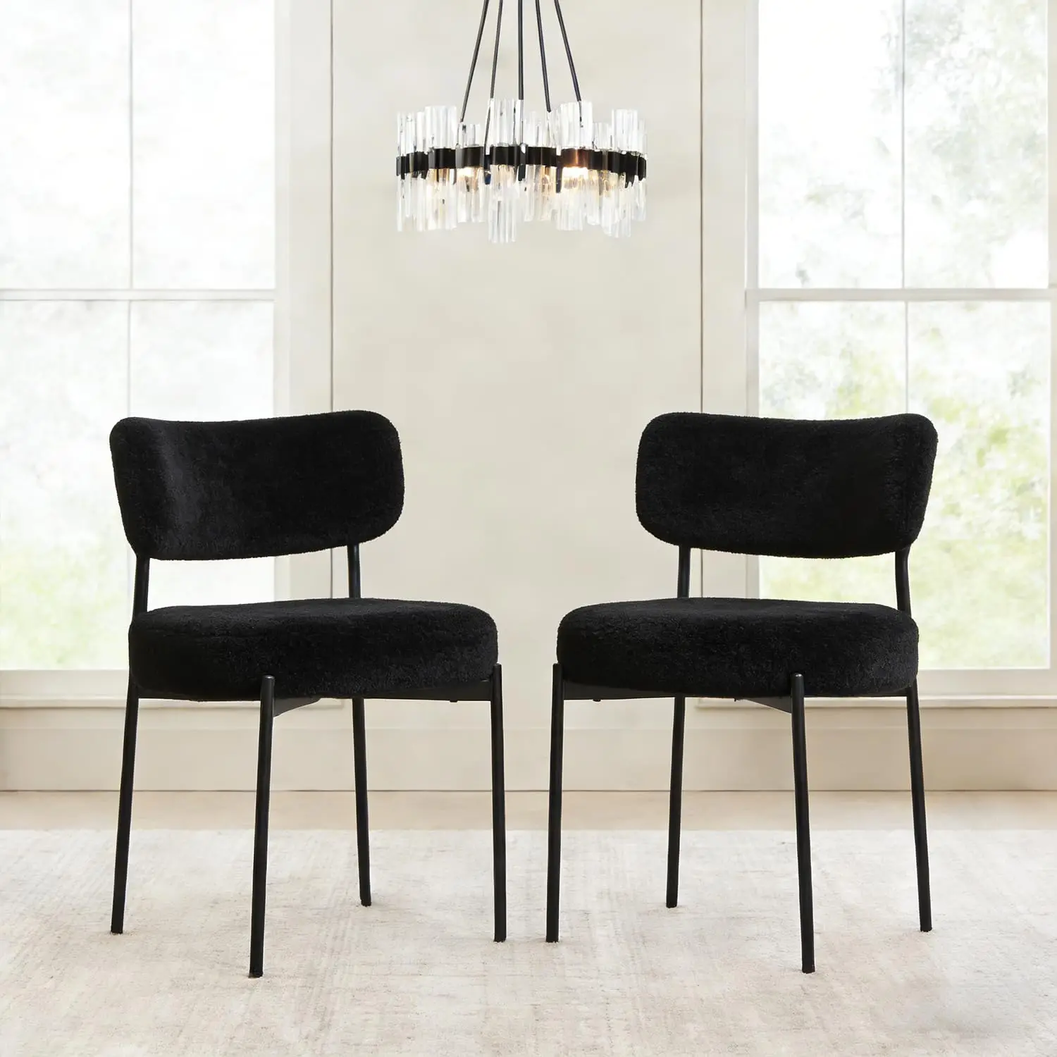 

Белые обеденные стулья, комплект из 2 штук, с изогнутой спинкой, металлическим каркасом, круглой обивкой, для кухни и гостиной, на заказ