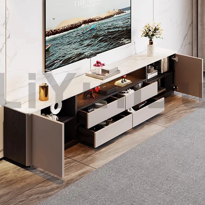 

Wood Mobile Tv Stands Living Room Modern Display Luxury Drawers Designer Universal Tv Table Storage Muebles Trendy Furniture