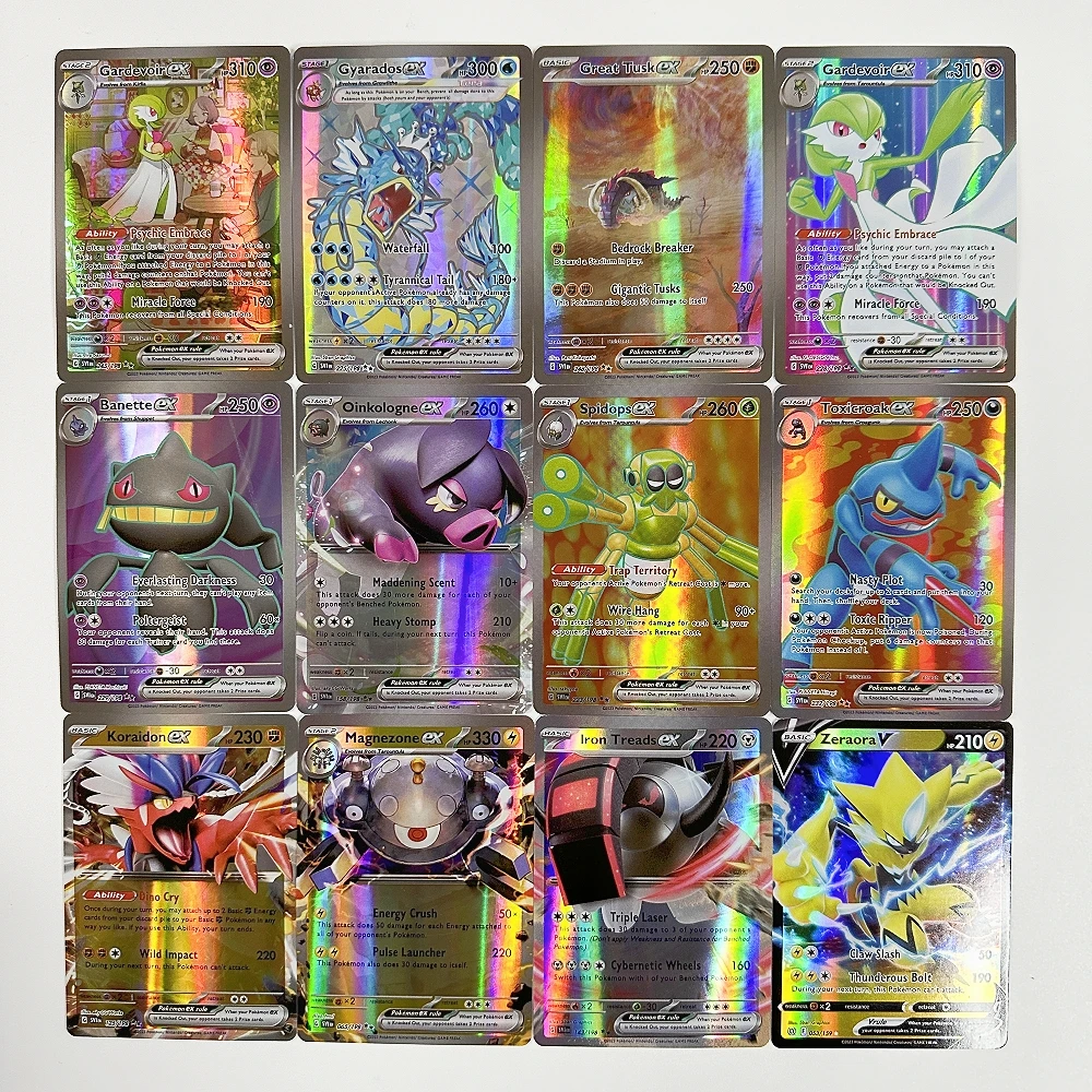 2023 100pcs Pokémon Scarlet & Violet Full Flash Card 100Ex 33Vstar 100Vmax Jogo Coleção Cartões Koraidon Miraidon Cartões de Batalha