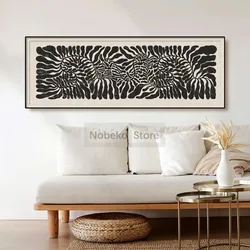 Colorful Abstract Botanical Long Horizontal Art Vintage Floral Art Minimalist Large Poster Print Pictures Home Room Modern Decor