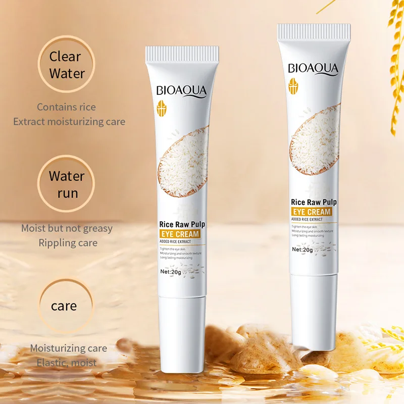 20G/Tube Rice Eye Cream Containing Skin Care Ingredients Such as Rice Extract, Hyaluronic Acid, Nicotinamide, Glycerin and Other Skin Care Around the Eyes, Makes Skin Smooth, Delicate, Soft and Bright One for Personal Use, One Can Be Used as a Gift for Mother, Suitable for Daily Eye Care for Women