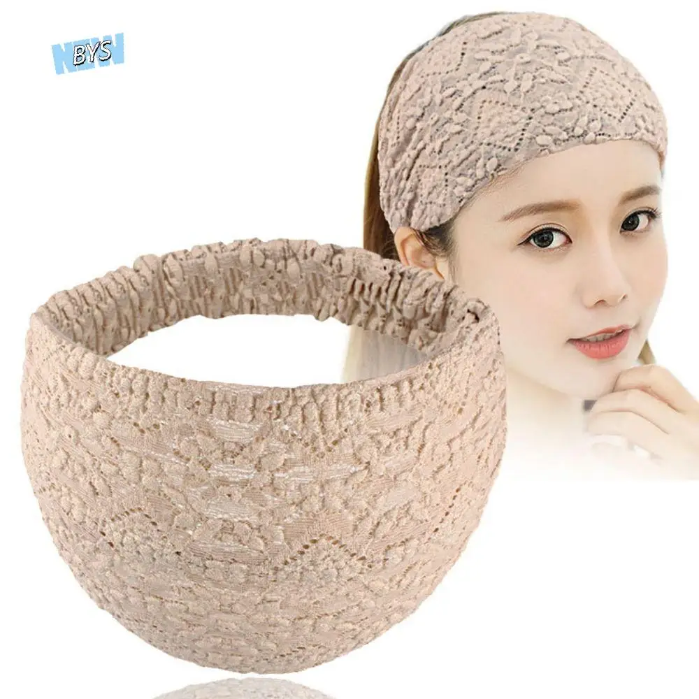 

Sweet Non Slip Mesh Flower Headband Hair Hoop Korean Style Lace Hairbands Hollow Headdress Wide Side Head Wrap Party