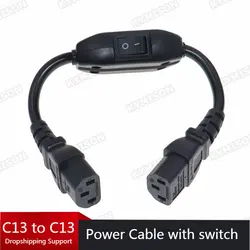 C13 to C13 Extension Adapter Power Cord, IEC 320 C13 Female to C13 Female with 10A On/Off Switch Power Adapter Cable