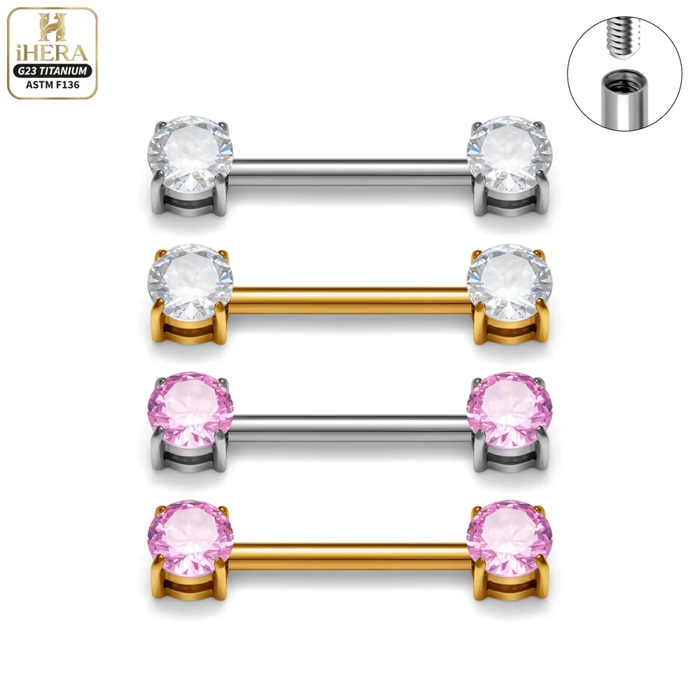 1/10 PIÈCES Lot de bijoux de piercing en titane ASTM F136 avec zircone cubique (CZ) et gemme scintillante, comprenant anneaux de téton, barbells droits, piercings de langue et piercings d'oreille