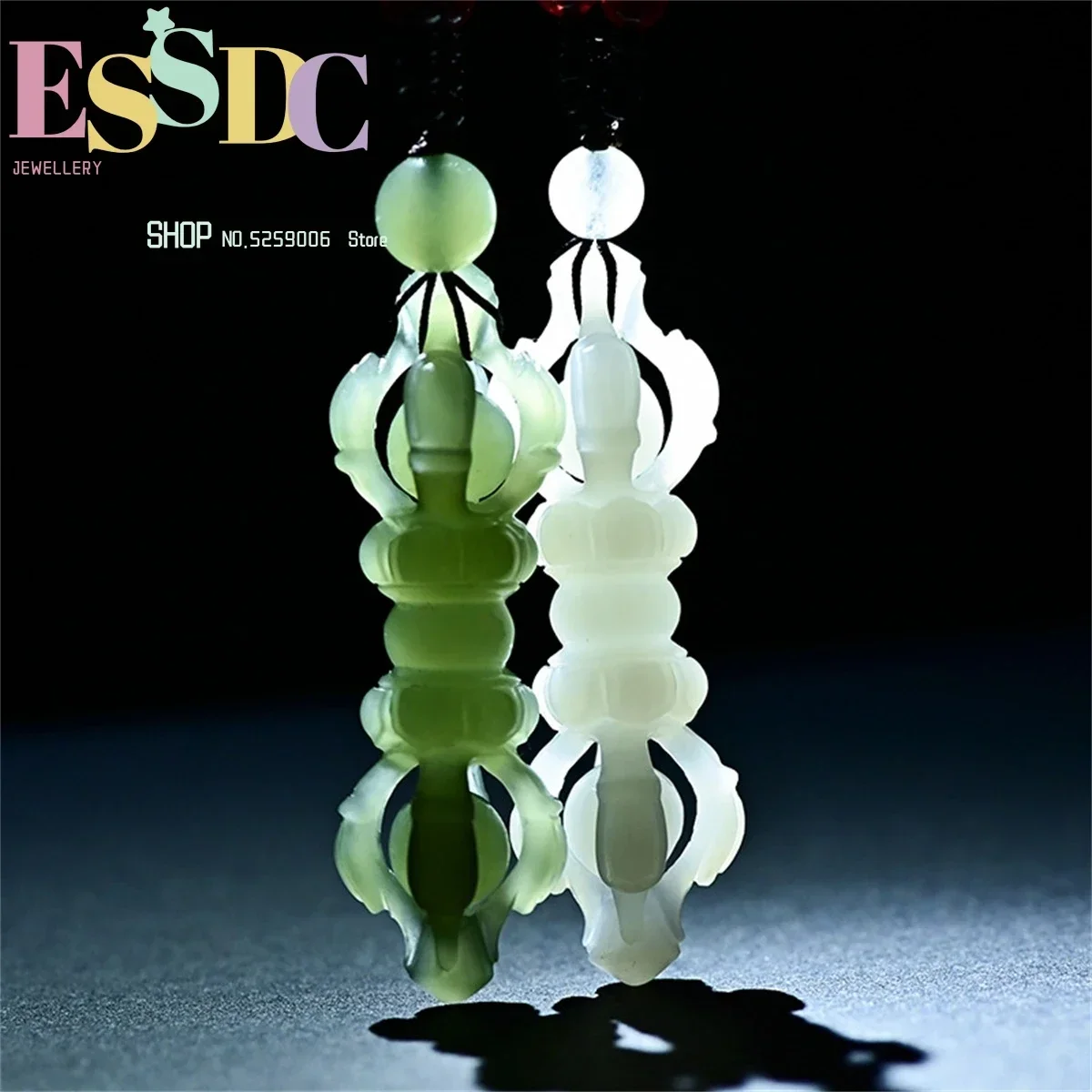 Natural Hotan Jade Vajra Subdues the Devil Pestle Pendant White Jade  Necklace Men's and Women's Peace Pendant Amulet Gift