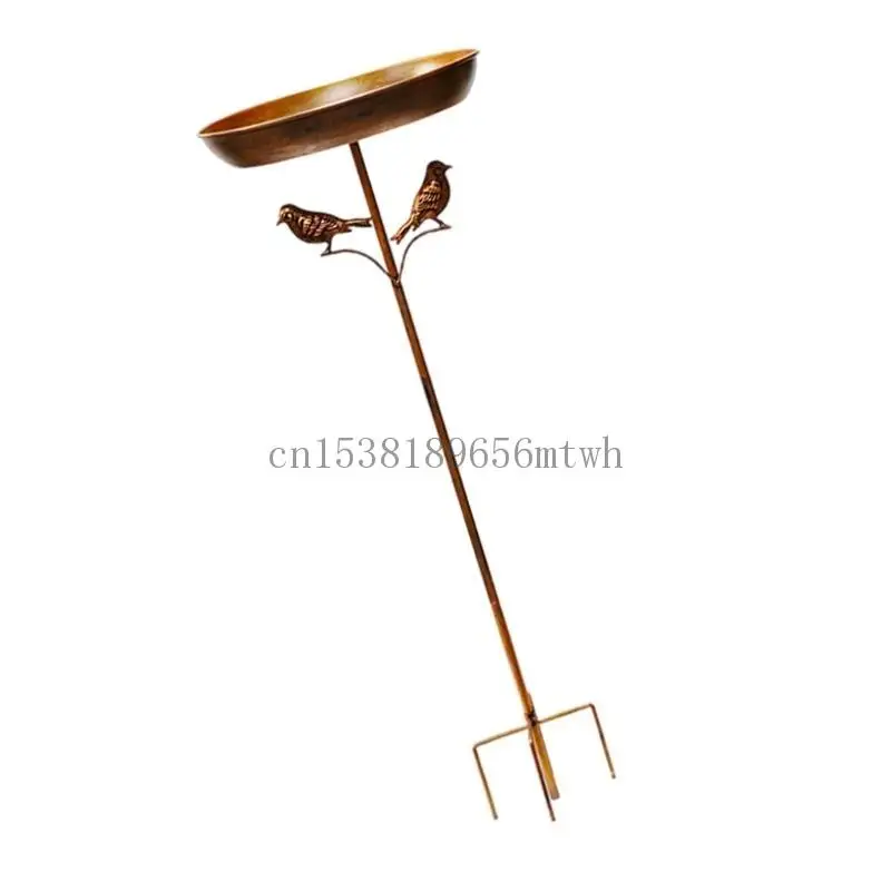 

Vintage Metal Bird Bath for Garden Decors 32In Freestanding Outdoor Bowl B03D