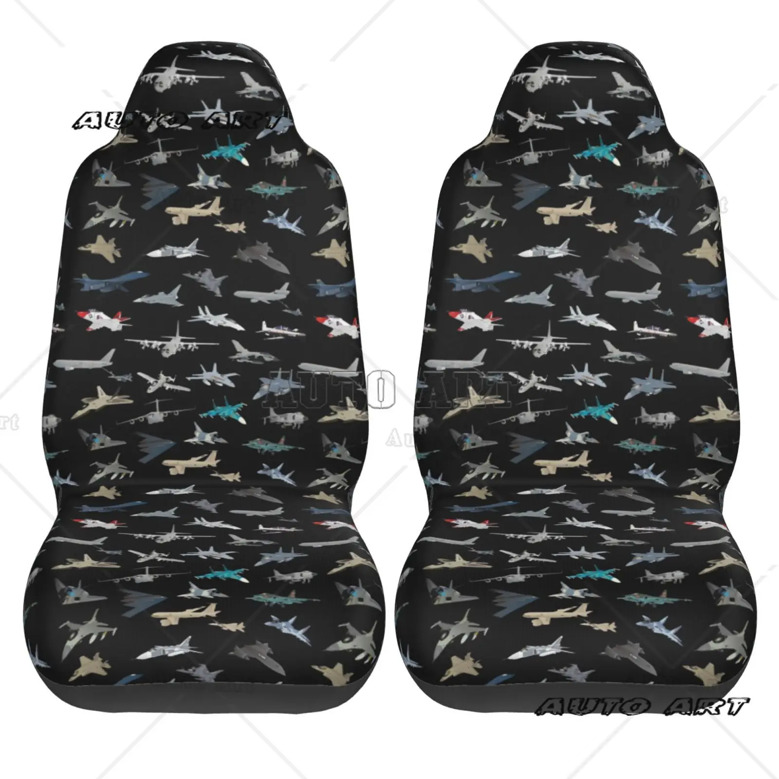 

Modern Military Airplanes Print Front Seat Cover 2 Pcs Universal Vehicle Seat Protector Mat Covers Fit Most Cars Sedan SUV Van