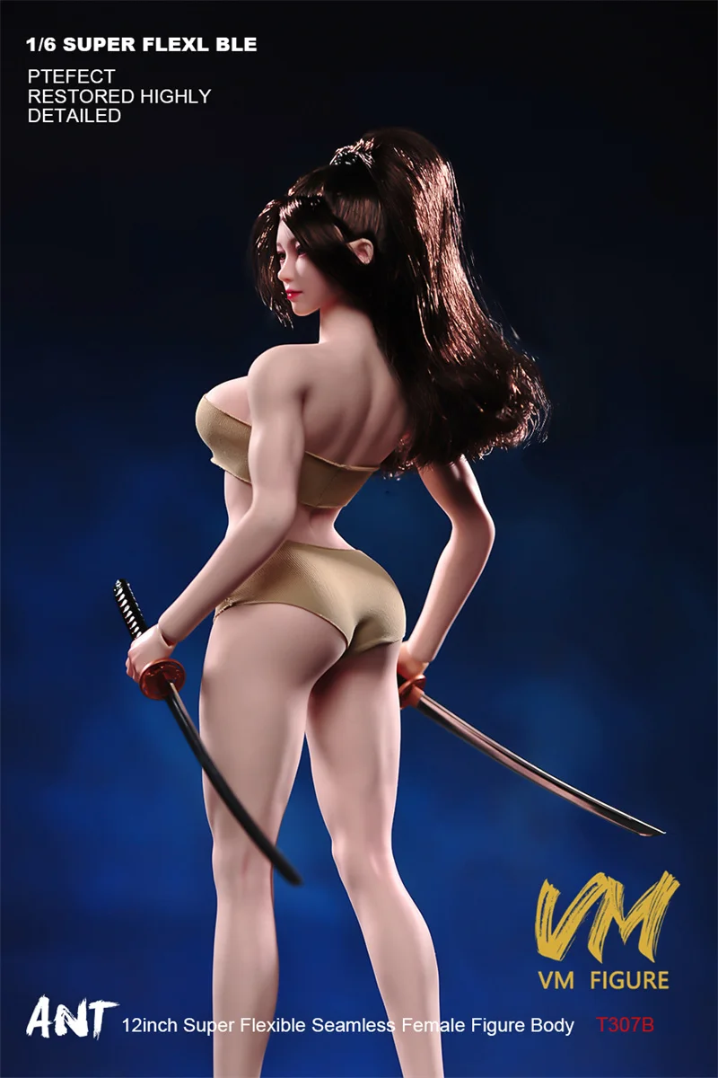 النمل T307 1/6 امرأة ماكياج سلس كبير الثدي اللياقة البدنية قوة العضلات سوبر مرنة الجسم 12 ''أنثى الجندي عمل الشكل دمية #3