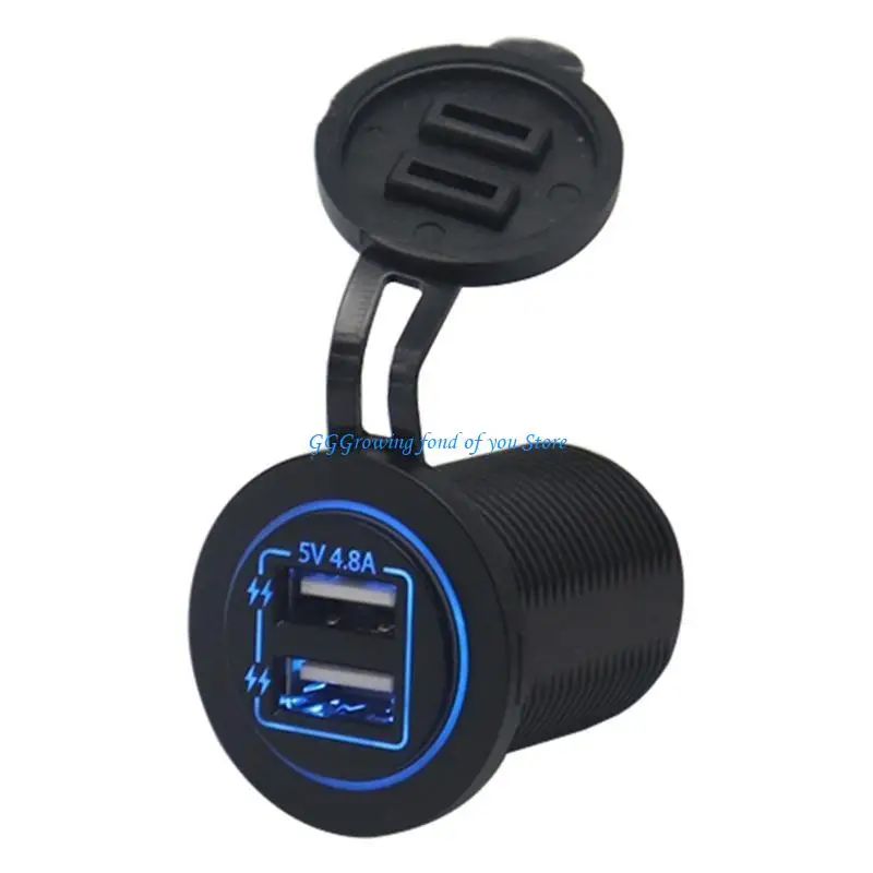 

H9EB Dual USB Socket, Waterproof Power Outlet Fast with LED for 12V/24V Car Boat Marine ATV