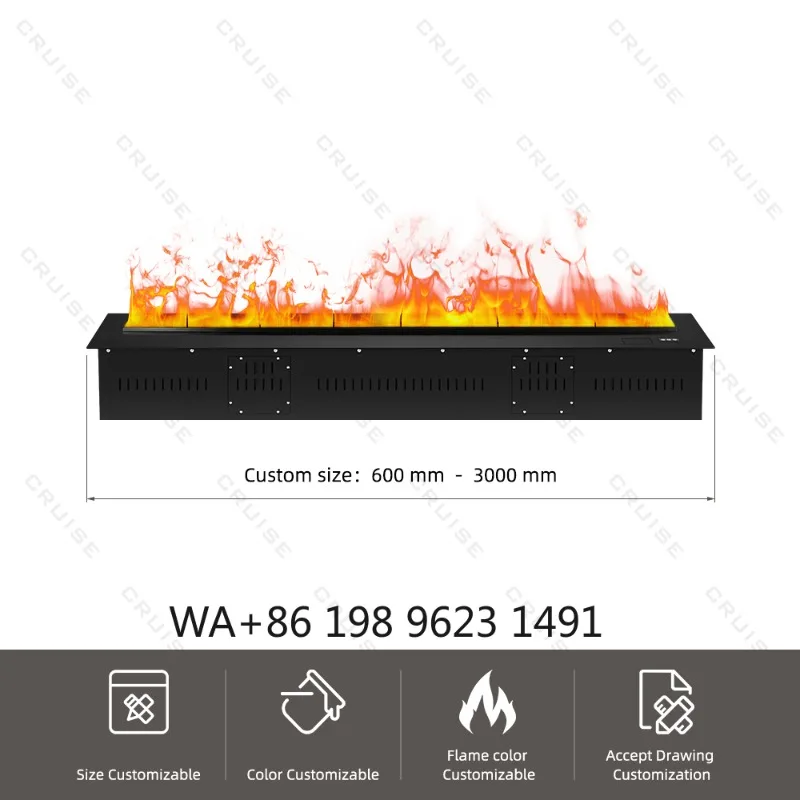 Insert LED Light Remote Control 3D Steam Atomizing Fireplace RGB Multicolor Flame Home Hotel Wedding Indoor Atmosphere Decor - view 5