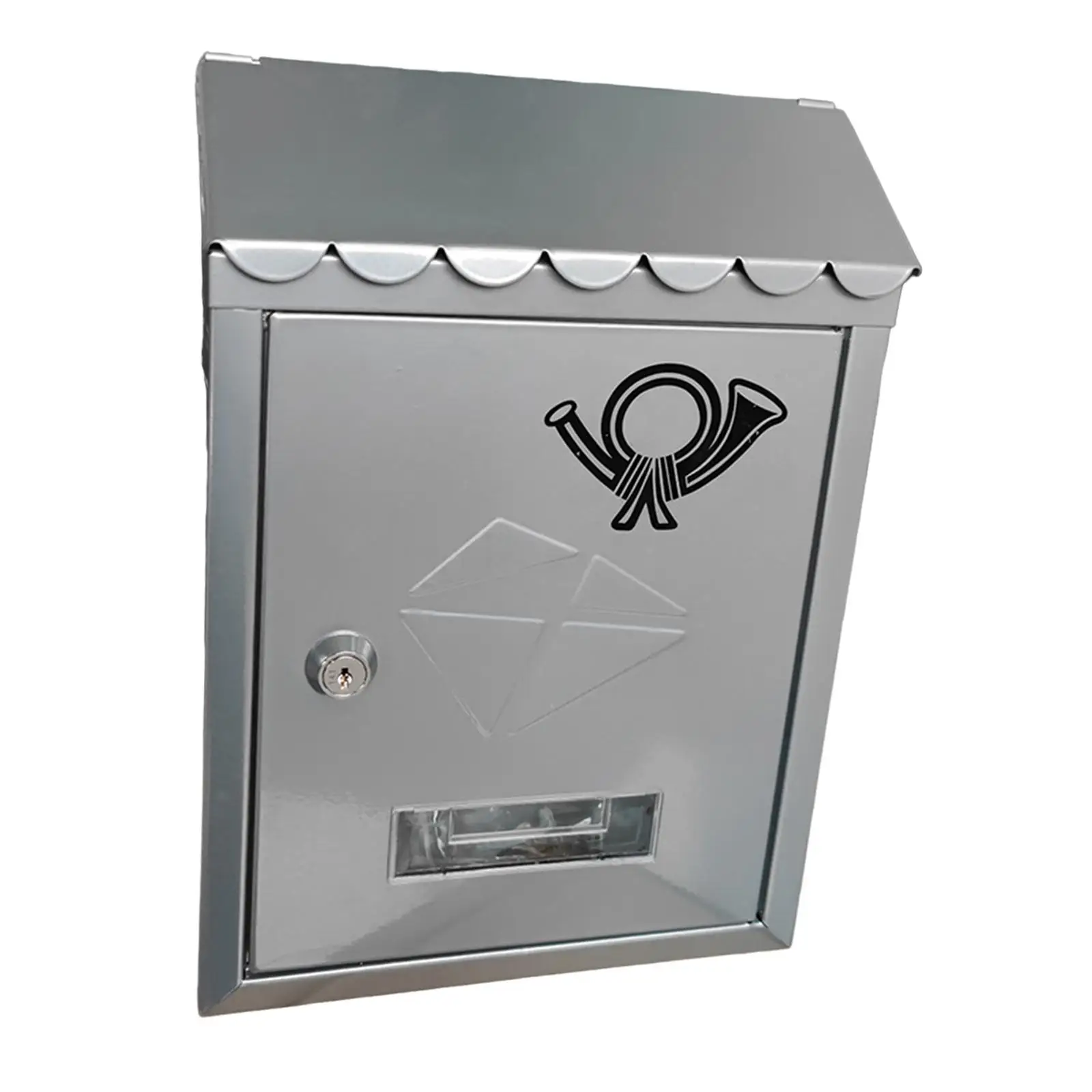 Wall Mount Mailbox Metal Decorations 21.5x7x30cm Front Door Outside Decorative Letter Magazines Post Lockable Porch Drop Box