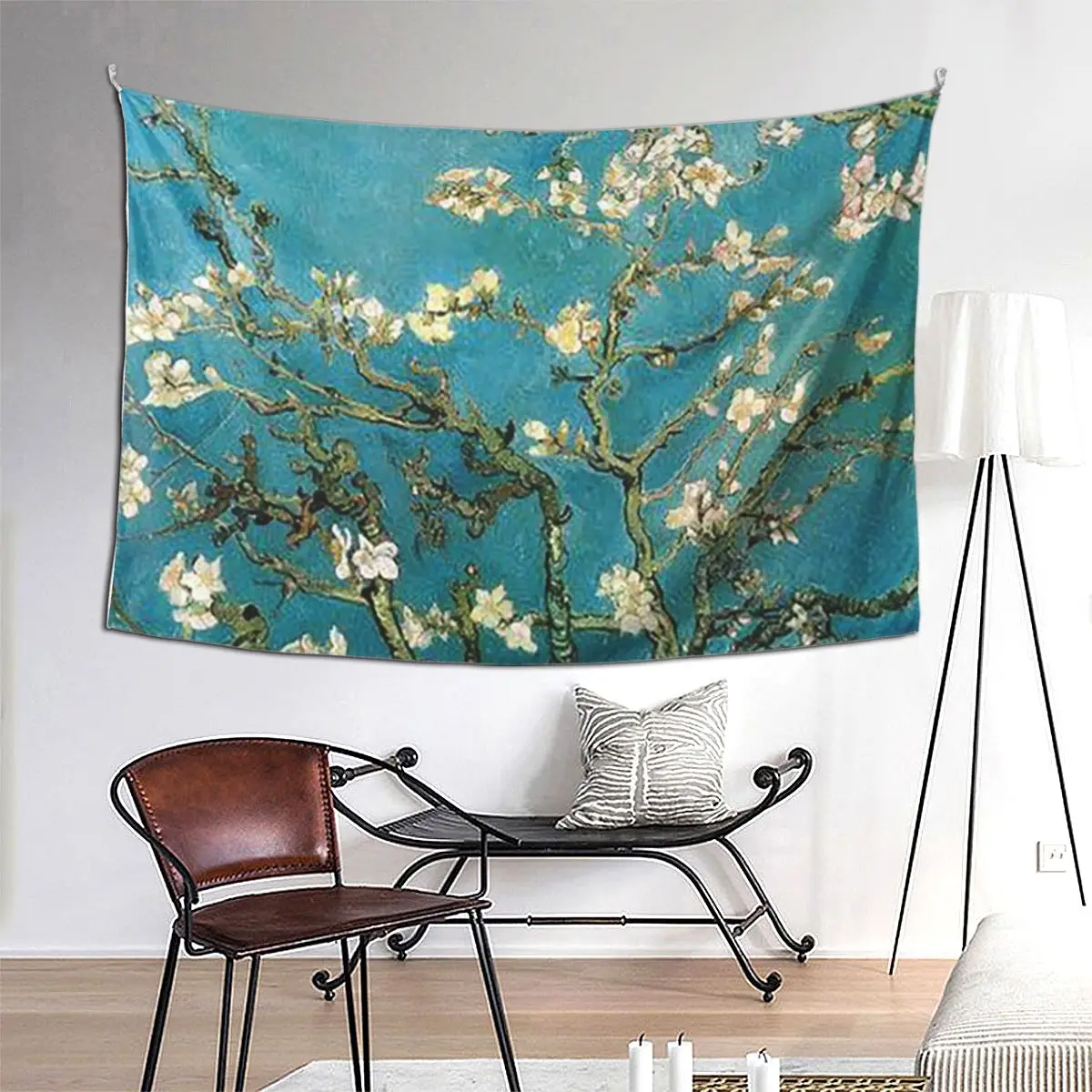 

Almond Blossoms By Vincent Van Gogh Flowers Painting Tapestry Art Wall Hanging Aesthetic Home Decor Tapestries for Living Room