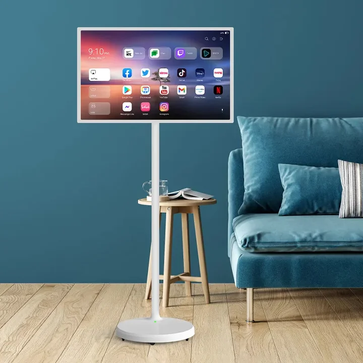 32 Inch Smart HD Video Vertical Display Player Android 12 1920*1080 Resolution Remote Control Floor Stand Mobile Tv WiFi