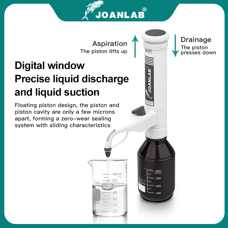 JOANLAB Bottle Top Dispenser Adjustable Quantitative Laboratory Dispenser Autoclavable Lab Equipment