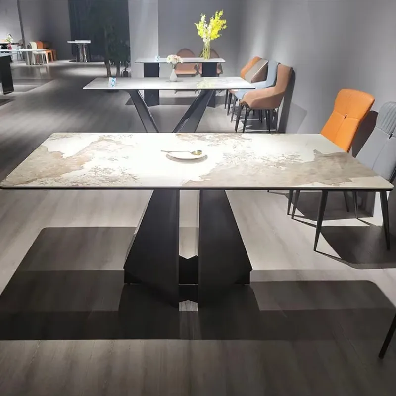 

luxury restaurant tables metal base square marble top dining room living room table